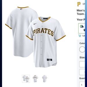 Nike White Pirates Baseball Jersey